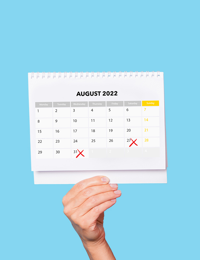 Zile libere pentru 27 și 31 august.